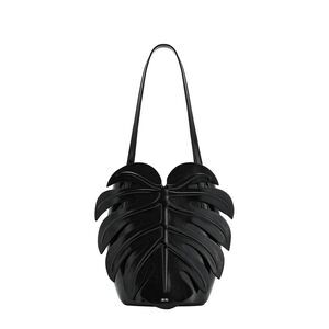 3711 Cecelia Leaf Shape Shoulder Bag - Black